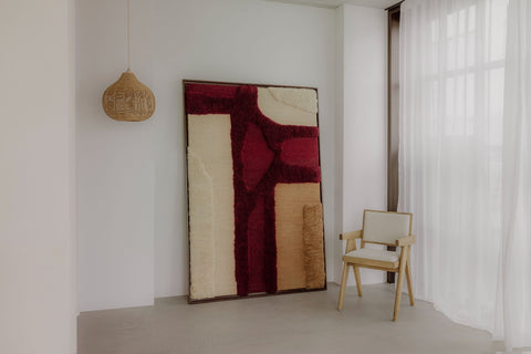 Wool Wall Weaving Wine