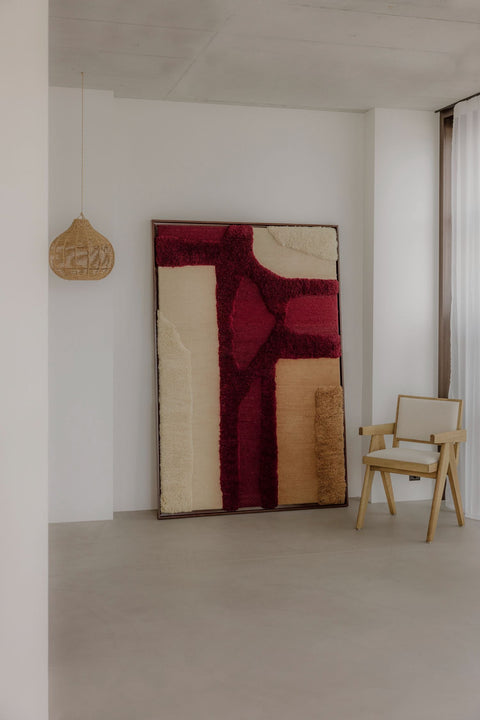 Wool Wall Weaving Wine