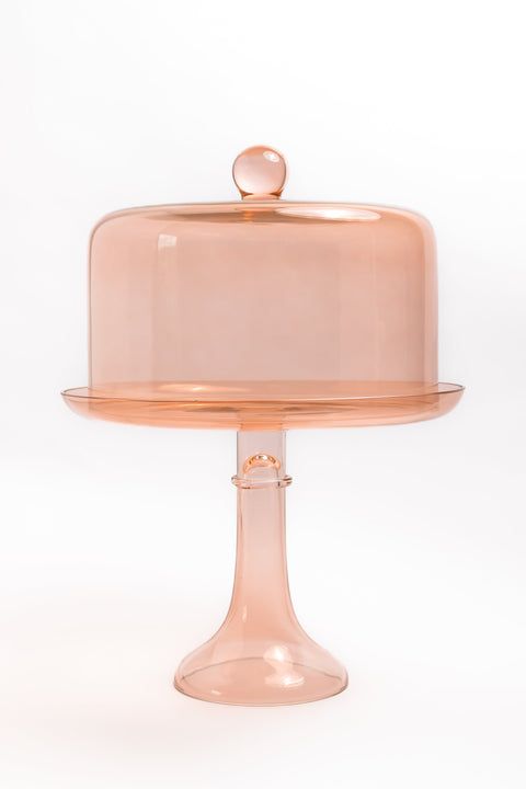 Estelle Cake Stand Dome - Blush Pink