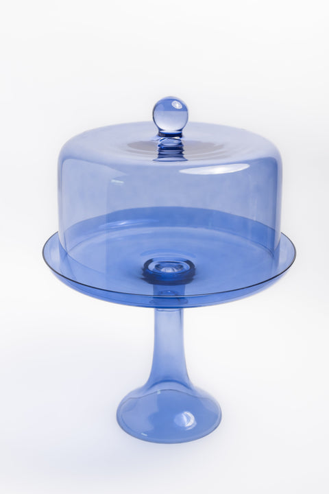 Estelle Cake Stand Dome - Cobalt Blue