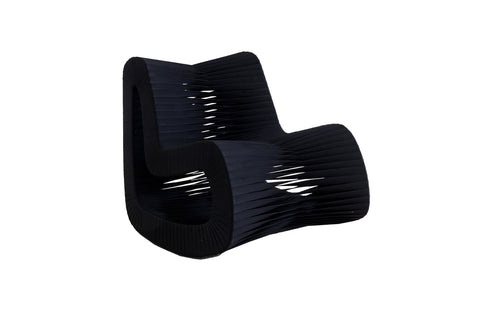 Timeless Minimalist Modern Woven Cantilever Rocking Chair