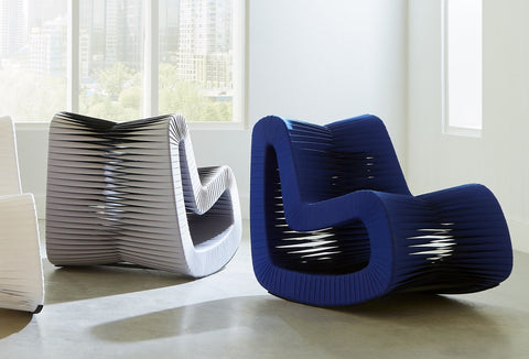 Nature-Driven Modernist Woven Braided Rocking Chair