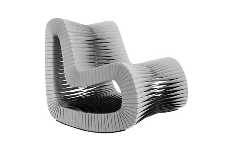 Nature-Driven Modernist Woven Braided Rocking Chair