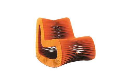 Nature-Driven Modernist Woven Braided Modern Rocking Chair