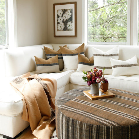 Filling Spaces Classic Contemporary Accent Square Linen Throw Pillow - 22 x 22 - 24 x 24 - 14 x 20 - 26X 26 - 28 x 28 - 30 x 30 - 14 x 40 - 18 x 40