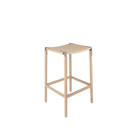 Bartlett Timeless Minimalist Oak Backless Bar Stool