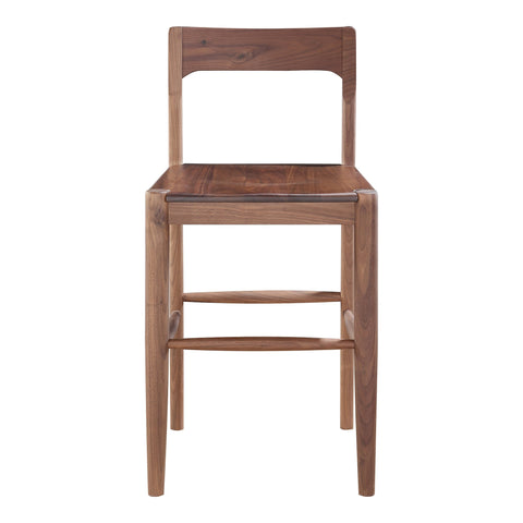 Owing Timeless Minimalist Mid Century Walnut Counter Stool