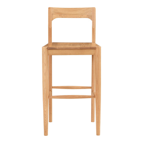 Owing Timeless Minimalist Scandinavian Oak Armless Bar Stool