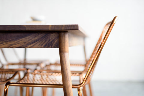 Fernweh Woodworking Minimalist Handcrafted Farm Dining Table with Splayed Legs - 72 W