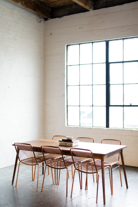 Fernweh Woodworking Minimalist Handcrafted Farm Dining Table with Splayed Legs - 72 W