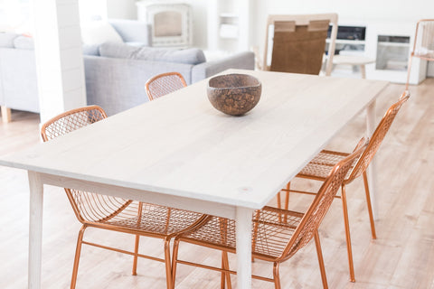 Fernweh Woodworking Minimalist Handcrafted Farm Dining Table with Splayed Legs - 72 W