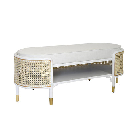 Artful Traditionalist Contemporary Accent Bench with Matte Finish
