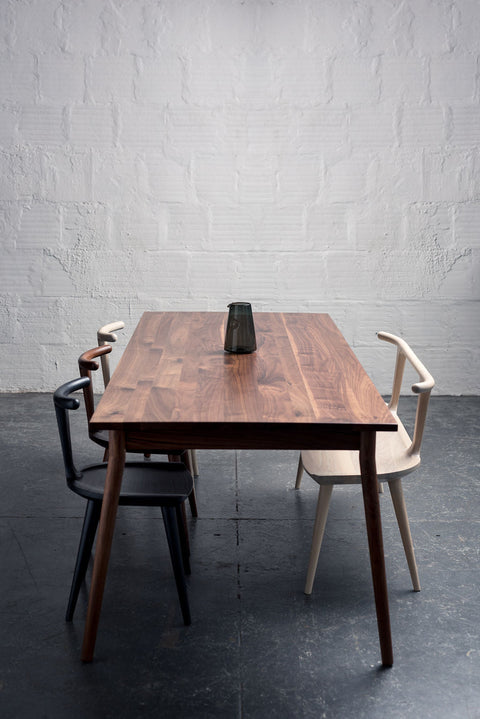 Fernweh Woodworking Minimalist Handcrafted Farm Dining Table with Splayed Legs - 72 W