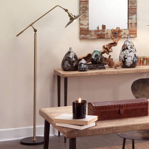 Accent Mid Century Pharmacy Floor Lamp with Adjustable Height