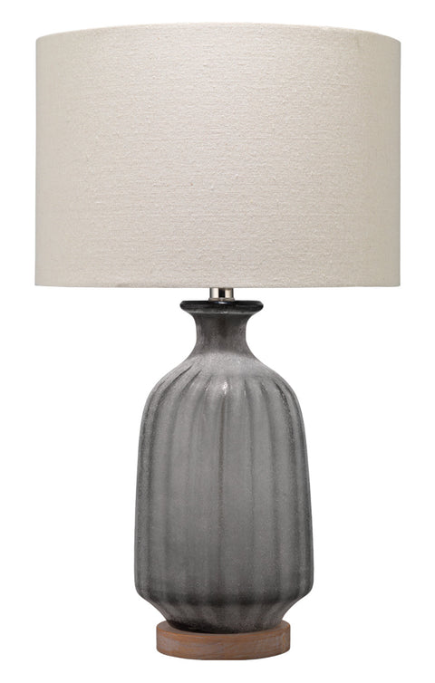 Ambient Frosted Coastal Drum Table Lamp with Finial