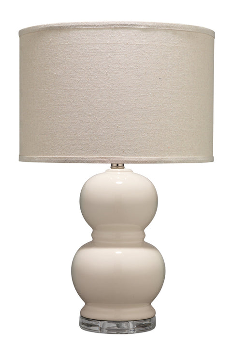 Accent Bubble Drum Table Lamp with Finial for Transitional Spaces
