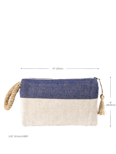 Casual Two-tone Braided Tassel Clutch