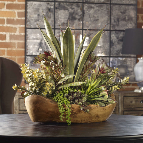 Uttermost Rustic Succulent Centerpiece for Indoor Decorating