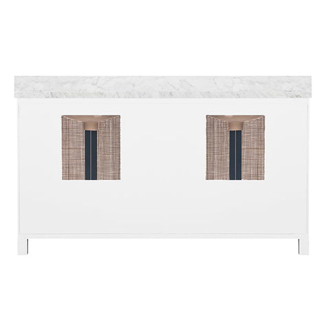 Worlds Away Coastal Matte Bathroom Vanity with Marble Top