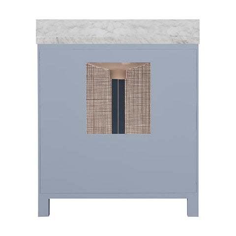 Worlds Away Coastal Matte Bathroom Vanity with Marble Top