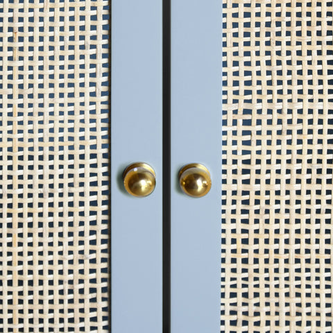 Worlds Away Coastal Matte Bathroom Vanity with Marble Top