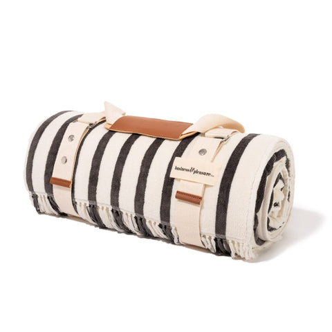 The Beach Blanket - Monaco Black Stripe