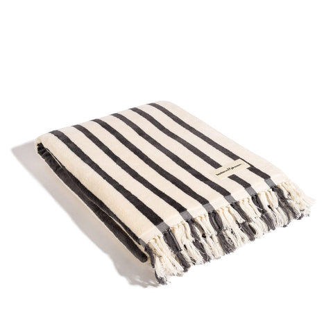 The Beach Towel - Monaco Black Stripe