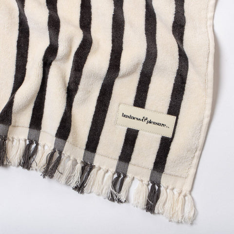 The Beach Towel - Monaco Black Stripe