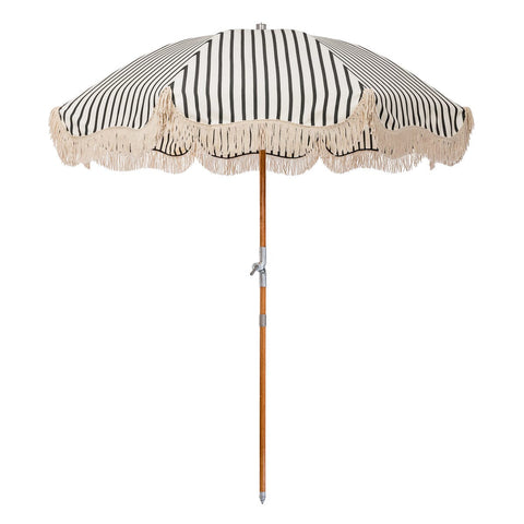 The Premium Beach Umbrella - Monaco Black Stripe