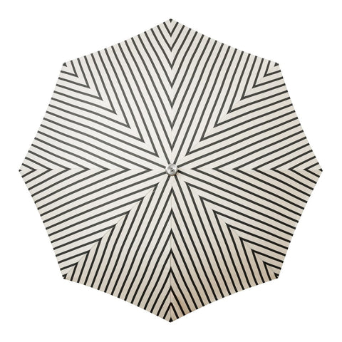 The Premium Beach Umbrella - Monaco Black Stripe