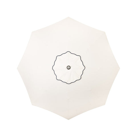 The Resort Market Umbrella in Rivie White | 8' Antique White Frame