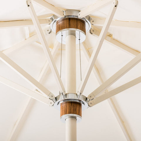 The Resort Market Umbrella in Rivie White | 8' Antique White Frame
