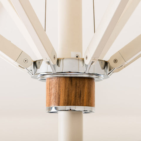 The Resort Market Umbrella in Rivie White | 8' Antique White Frame