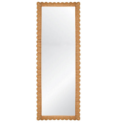 Bohemian Rattan Full Length Standing Mirror for Bedrooms