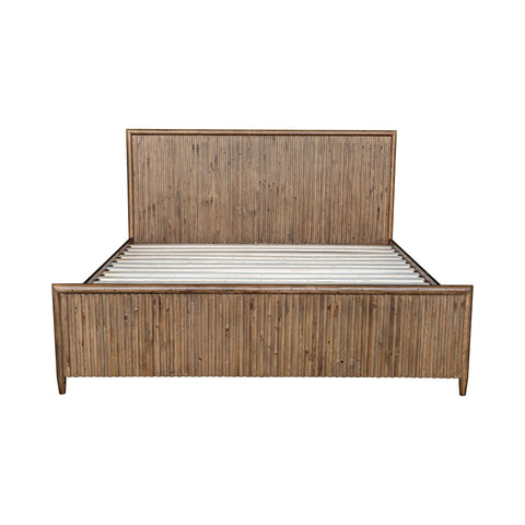LH Imports Rustic Britanica Slat Panel Bed with Headboard - Queen - Queen - King