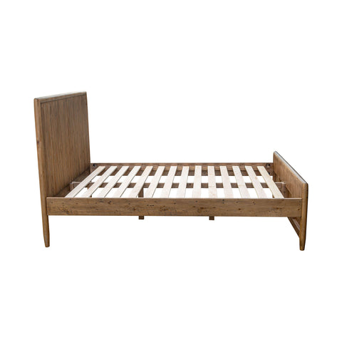 LH Imports Rustic Britanica Slat Panel Bed with Headboard - Queen - Queen - King