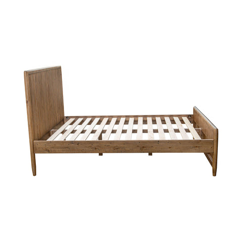 LH Imports Rustic Britanica Slat Panel Bed with Headboard - Queen - Queen - King