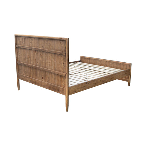 LH Imports Rustic Britanica Slat Panel Bed with Headboard - Queen - Queen - King