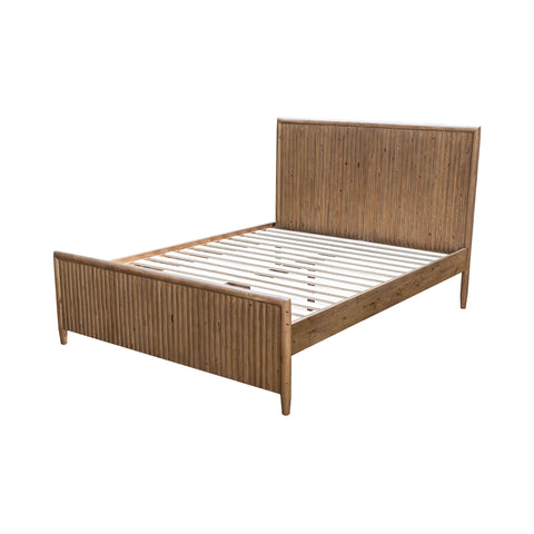 LH Imports Rustic Britanica Slat Panel Bed with Headboard - Queen - Queen - King