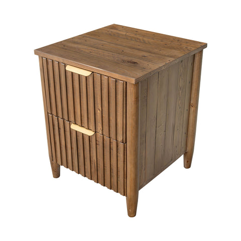 Timeless Minimalist Fluted Square Nightstand with Storage