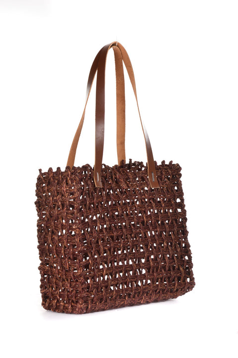 Casual Geometric Handmade Tote with Open Top