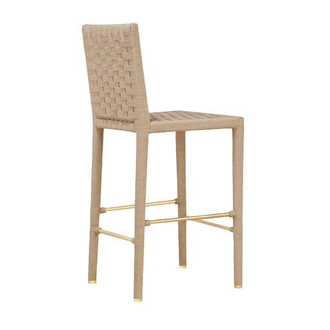 Timeless Minimalist Hand Woven Slat Back Modern Bar Stool