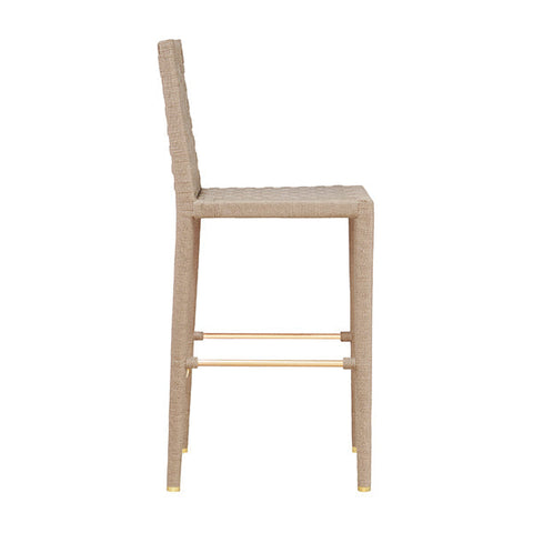 Timeless Minimalist Hand Woven Slat Back Modern Bar Stool