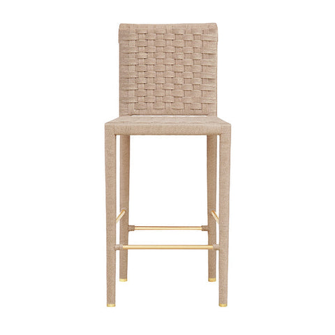 Timeless Minimalist Hand Woven Slat Back Modern Bar Stool