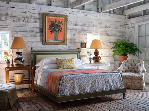 Bunny Williams Traditional Empire Cannonball Panel Bed with Finials - Queen - King