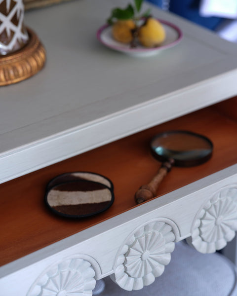 Otto Artful Traditionalist Rectangle End Table with Carving