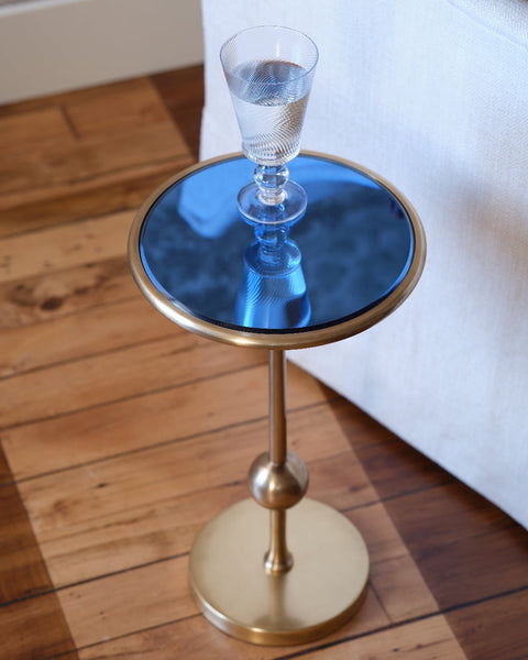 Bunny Williams Burke Timeless Minimalist Contemporary Round Metal Drink Table - 18 W