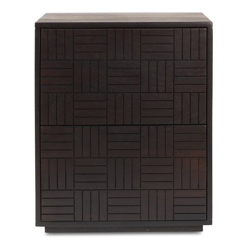 Denman Contemporary Geometric Wood Nightstand