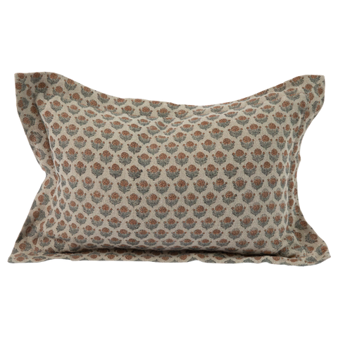 Filling Spaces Artful Traditionalist Bohemian Hand Block Print Accent Throw Pillow - 18 x 18 - 20 x 20 - 22 x 22 - 24 x 24 - 26X 26 - 14 x 20 - 14 x 40 - 18 x 40 - 16 x 50