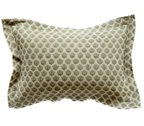 Filling Spaces Artful Traditionalist Bohemian Hand Block Print Accent Throw Pillow - 18 x 18 - 20 x 20 - 22 x 22 - 24 x 24 - 26X 26 - 14 x 20 - 14 x 40 - 18 x 40 - 16 x 50